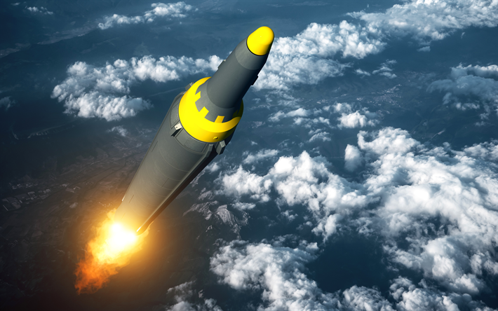 Download wallpapers ICBM, 4k, atomic bomb, missile, nuclear weapons