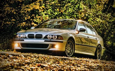 BMW M5, HDR, autumn, 2001 cars, E39, 2001 BMW 5-series, german cars, BMW