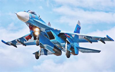Su-27, atterrissage, chasseurs, Flanker-B, Force a&#233;rienne russe, Sukhoi Su-27, arm&#233;e russe, Sukhoi, Flying Su-27