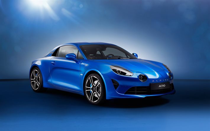 Alpine A110, 2018, Sports cars, blue Alpine, presentation