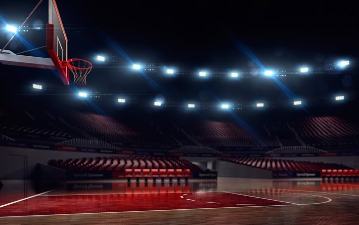 Basketball stadium, valkaisuainetta, koripallo, leikkipaikka, koripallo rengas