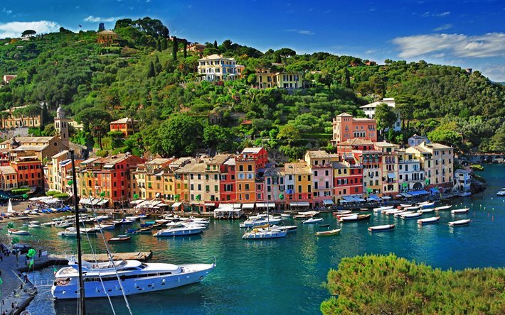 Sorrento, summer, sea, Yachts, boats, Italy, Campania, Tyrrhenian Sea, Mediterranean Sea, coast