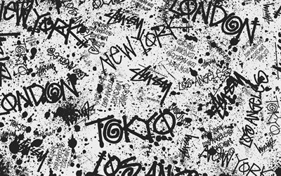 grunge typography pattern, creative, artwork, white background, typography grunge background, typography patterns, typography