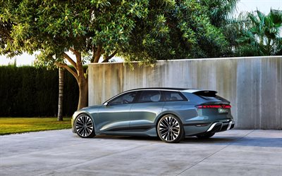 2022, Audi A6 Avant e-tron Concept, rear view, exterior, electric car, new gray A6 Avant, German cars, Audi