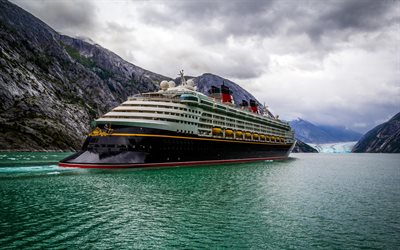 gran crucero, glaciar, fiordo, paisaje de monta&#241;a, crucero, viaje en barco