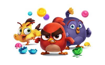 angry birds, rovio, personnages, angry birds dream blast, rouge, bleu olive, personnages angry birds