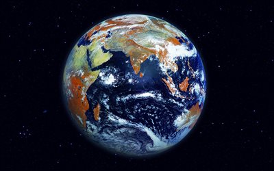 Africa from space, 4k, galaxy, Asia from space, sci-fi, stars, universe, Australia from space, NASA, planets, Earth