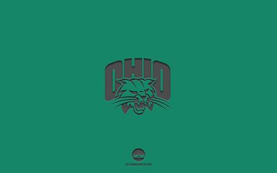 Ohio Bobcats, green background, American football team, Ohio Bobcats emblem, NCAA, Ohio, USA, American football, Ohio Bobcats logo