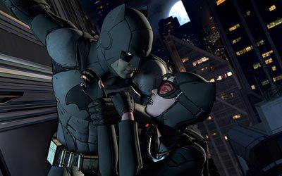 batman, catwoman, superhelden, kunst, die telltale-serie