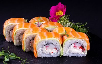 sushi, cuisine japonaise, petits pains, california rolls, plats japonais