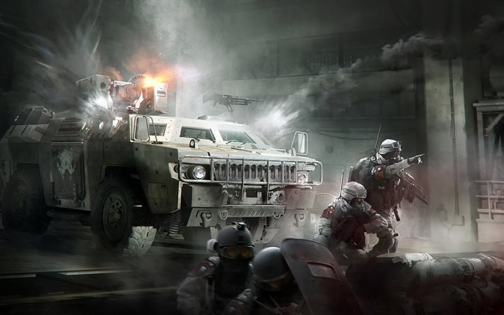 Tom Clancys, The Division, 2016, war, armored personnel carrier, soldiers