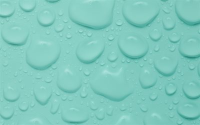 turquoise background with water drops, turquoise water background, water drops background, 3d water drops