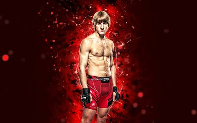 Paddy Pimblett, 4k, red neon lights, mexican fighters, MMA, UFC, Mixed martial arts, Paddy Pimblett 4K, UFC fighters, Paddy