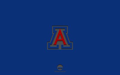 Arizona Wildcats, blue background, American football team, Arizona Wildcats emblem, NCAA, Arizona, USA, American football, Arizona Wildcats logo