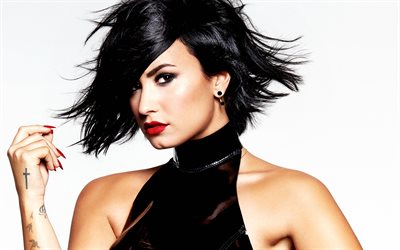 Demi Lovato, portrait, photoshoot, american singer, black dress, famous american singers, Demetria Devonne Lovato, USA