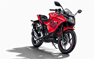 2021, suzuki gixxer sf pearl mira, vorderansicht, rotes motorrad, neuer schwarzroter gixxer sf, japanische motorr&#228;der, suzuki