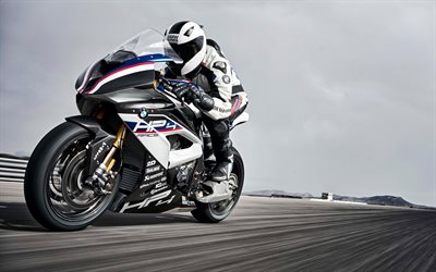 BMW HP4 RACE, 4k, 2018 bikes, sportbikes, rider, BMW