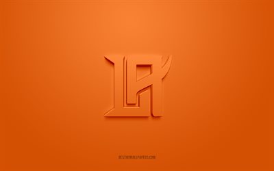 Los Angeles Wildcats, creative 3D logo, orange background, XFL, 3d emblem, American football club, USA, 3d art, American football, Los Angeles Wildcats 3d logo