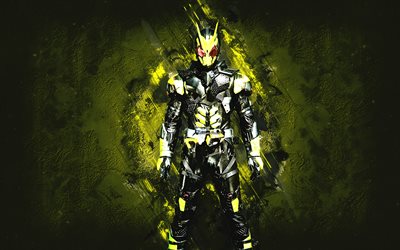 aruto hiden, kamen rider, gelber steinhintergrund, kamen rider zero-one, kamen rider-charaktere, aruto hiden-charakter