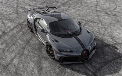 Bugatti Chiron Pur Sport, 2021, hypercar, vista frontale, nuovo Chiron grigio, accordatura, Chiron Pur Sport, supercar, la Bugatti