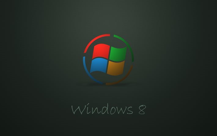windows 8, logo, sfondo scuro