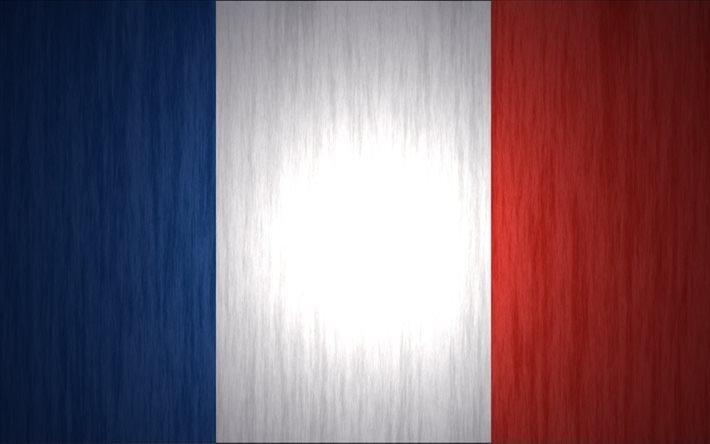 العلم الفرنسي, 4k, خطوط, علم فرنسا, أعلام