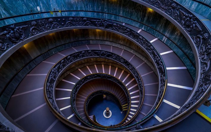 Escalera de caracol, Ciudad del Vaticano, Roma, Italia, los Museos Vaticanos