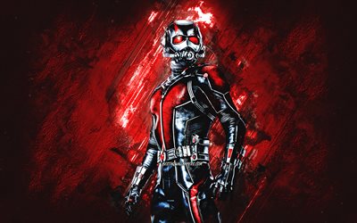 Ant-Man, superhero, red stone background, main characters, Ant-Man character, X-Men