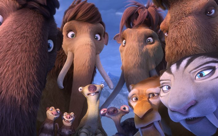 Ice Age 5, 2016, Collision Course, marsupial, Queen Latifah, mammoth, saber-toothed tiger
