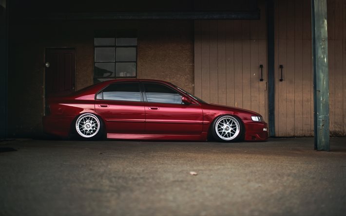 Honda Accord, low rider, tuning, stance, purple Accord, Honda