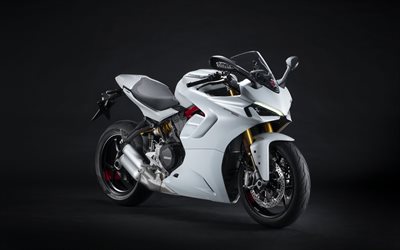 Ducati SuperSport 950, 2022, front view, exterior, new white SuperSport 950, Italian motorcycles, Ducati