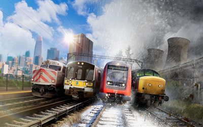 قطار سيم العالم, 4k, محاكاة القطار, ألعاب 2020, ملصق, خلاق
