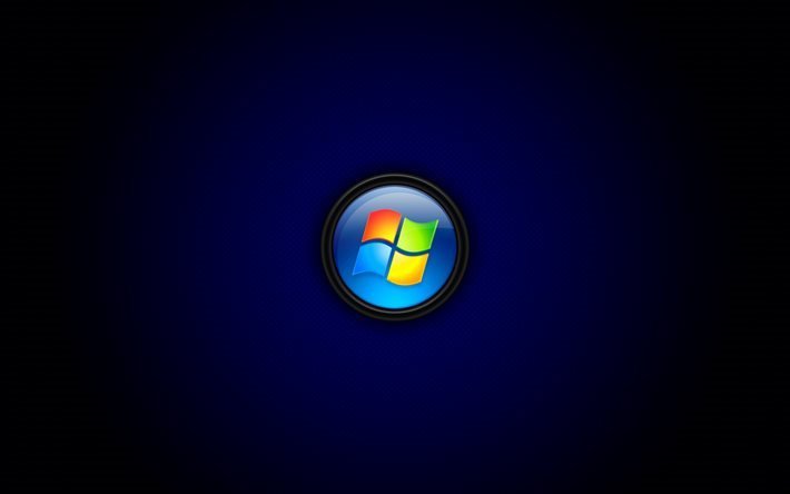 Windows Vista, logo, sfondo blu