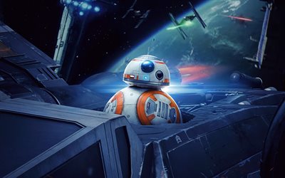 Star Wars, The Last Jedi, 2017, Stormtrooper, BB-8, poster, new movies, astromechanical droid