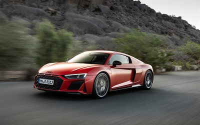 Audi R8 V10 performance RWD, 4k, highway, 2022 cars, supercars, 2022 Audi R8, german cars, Audi