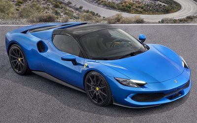 2022, Ferrari 296 GTS, front view, exterior, blue sports coupe, blue 296 GTS, supercar, italian sports cars, Ferrari