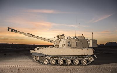 M109, Paladin, 155mm Self-Propelled Howitzer M109, M109A7, American Army, modern armored vehicles, USA