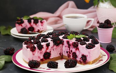 blackberry cheesecake, cake, berries, cheesecake, blackberries, sweets
