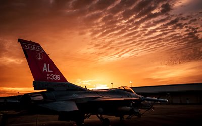 جنرال ديناميكس f-16 fighting falcon, القوات الجوية الأمريكية, ألاباما, اف 16, الطائرات المقاتلة, طائرة عسكرية, الولايات المتحدة الأمريكية