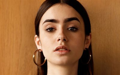Lily Collins, American actress, portrait, photoshoot, makeup, American fashion model, Vogue