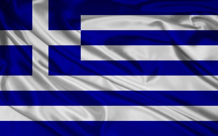 Greece, Greek flag, silk flag, European flags, flag of Greece