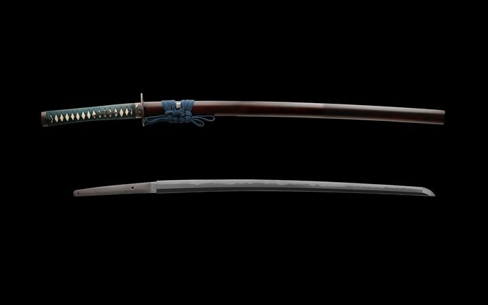 katana, Japanese sword, holsters, sword, edged weapons