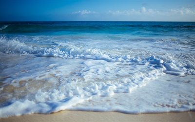 brisa do mar, ondas, ver&#227;o, seascape, mar, c&#233;u azul