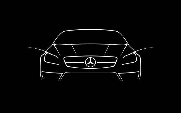 Mercedes-Benz CLS 63 AMG, kreativa, linjer, svart bakgrund