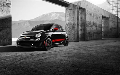 Fiat 500 Abarth, street, 2017 cars, tuning, Fiat 500, compact cars, Fiat
