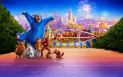 Wonder Park, 2019, 4k, promo, poster, new cartoon, all characters