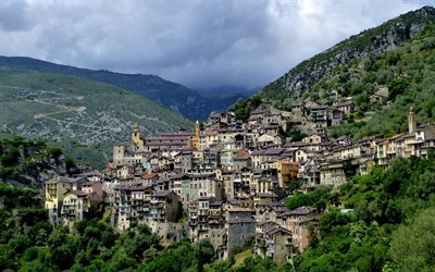 Sauerge, mountains, town, France