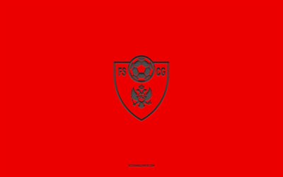 Montenegro national football team, red background, football team, emblem, UEFA, Montenegro, football, Montenegro national football team logo, Europe