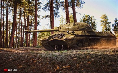 IS-3, forest, battle, tanks, online games, World of Tanks, Soviet tanks, WoT