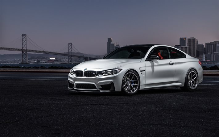 BMW M4, 2016, F82, white BMW, sports coupe, white M4